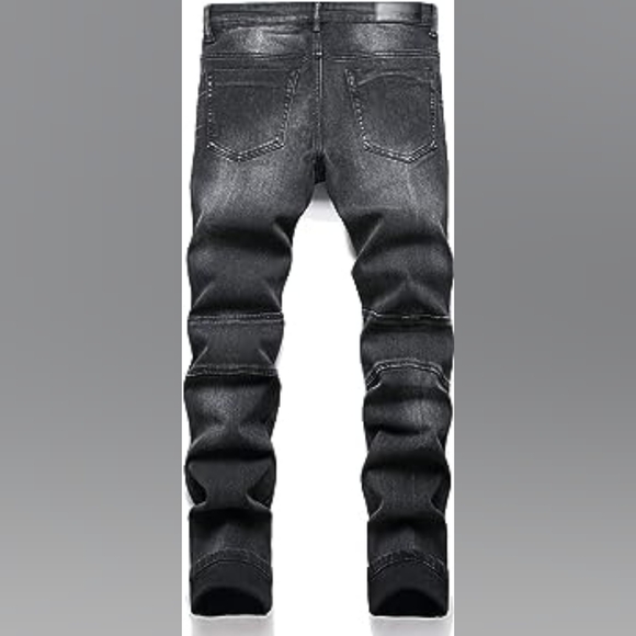 New Men's Designed Unique Street Urbanwear Jeans Multiple Sizes - Picture 3 of 4